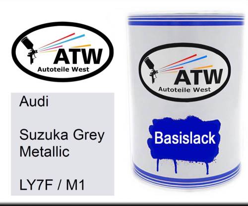 Audi, Suzuka Grey Metallic, LY7F / M1: 500ml Lackdose, von ATW Autoteile West.